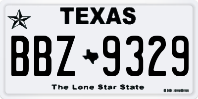 TX license plate BBZ9329