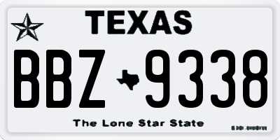 TX license plate BBZ9338