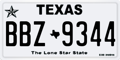TX license plate BBZ9344