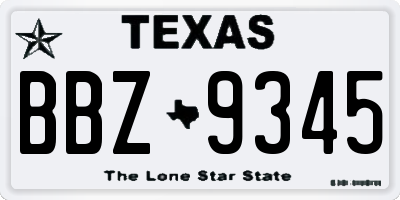 TX license plate BBZ9345