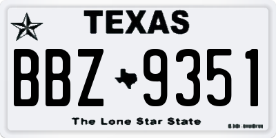 TX license plate BBZ9351