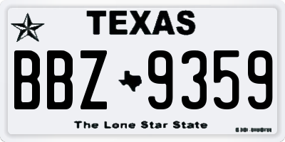TX license plate BBZ9359