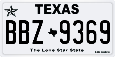 TX license plate BBZ9369