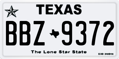 TX license plate BBZ9372