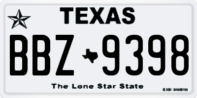 TX license plate BBZ9398