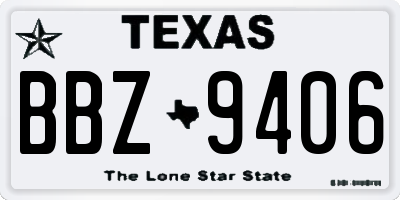 TX license plate BBZ9406