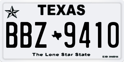 TX license plate BBZ9410