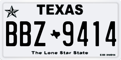 TX license plate BBZ9414