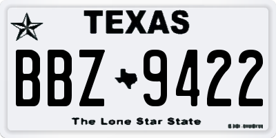 TX license plate BBZ9422