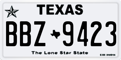 TX license plate BBZ9423
