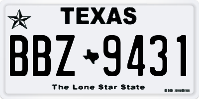 TX license plate BBZ9431