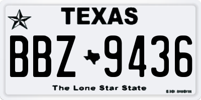 TX license plate BBZ9436