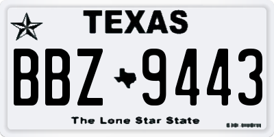 TX license plate BBZ9443