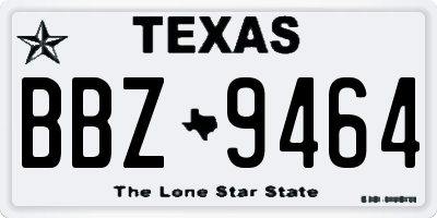 TX license plate BBZ9464