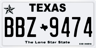 TX license plate BBZ9474