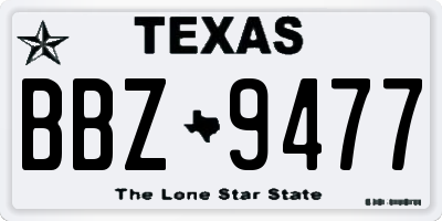 TX license plate BBZ9477