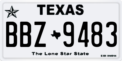 TX license plate BBZ9483