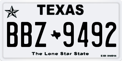 TX license plate BBZ9492