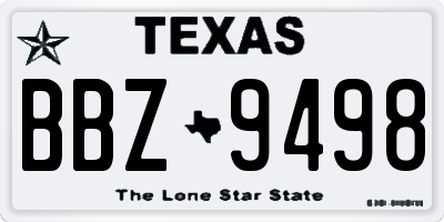TX license plate BBZ9498