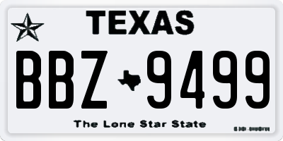 TX license plate BBZ9499