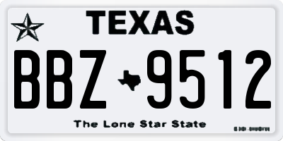TX license plate BBZ9512