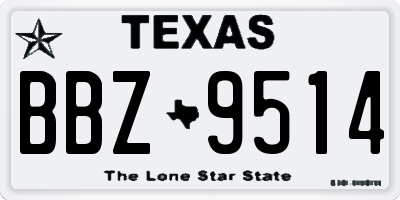 TX license plate BBZ9514