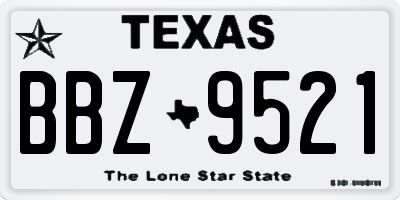 TX license plate BBZ9521