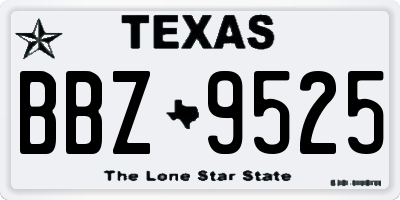 TX license plate BBZ9525