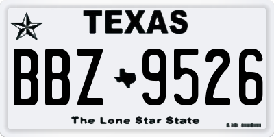 TX license plate BBZ9526