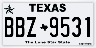 TX license plate BBZ9531