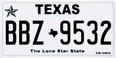 TX license plate BBZ9532