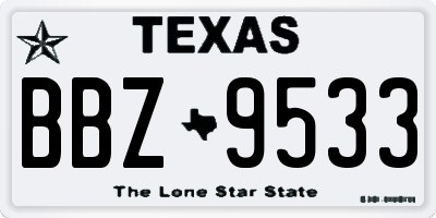 TX license plate BBZ9533