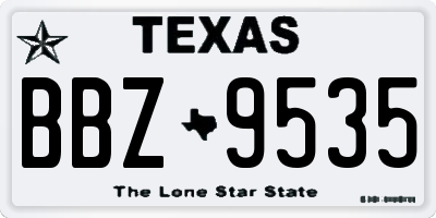 TX license plate BBZ9535