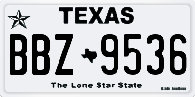 TX license plate BBZ9536