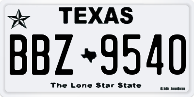 TX license plate BBZ9540