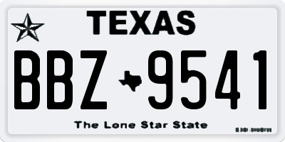 TX license plate BBZ9541