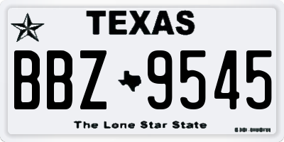 TX license plate BBZ9545