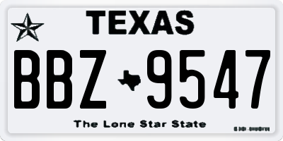 TX license plate BBZ9547