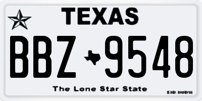 TX license plate BBZ9548