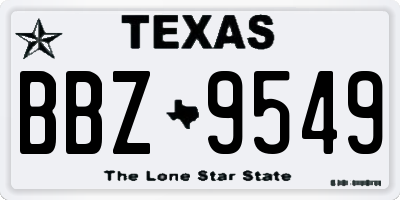 TX license plate BBZ9549