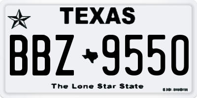 TX license plate BBZ9550