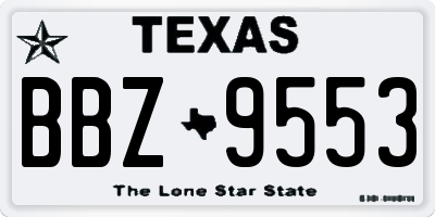 TX license plate BBZ9553