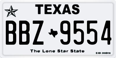 TX license plate BBZ9554