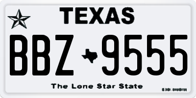 TX license plate BBZ9555