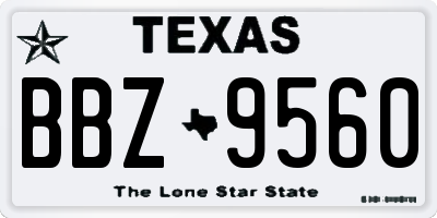 TX license plate BBZ9560