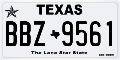 TX license plate BBZ9561