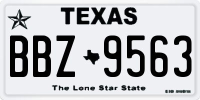 TX license plate BBZ9563