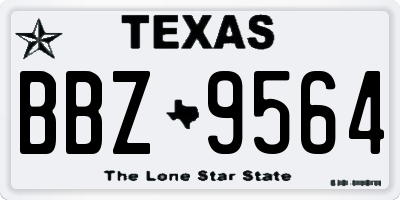 TX license plate BBZ9564
