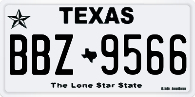 TX license plate BBZ9566