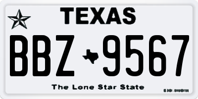 TX license plate BBZ9567